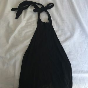 Black Halter Tie Top